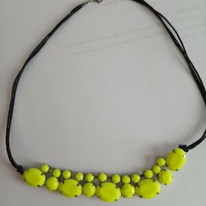 Neon Yellow Statement Necklace C Clasp
